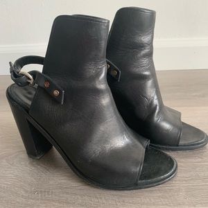 Rag & Bone Wyatt Black Leather Slingback Booties